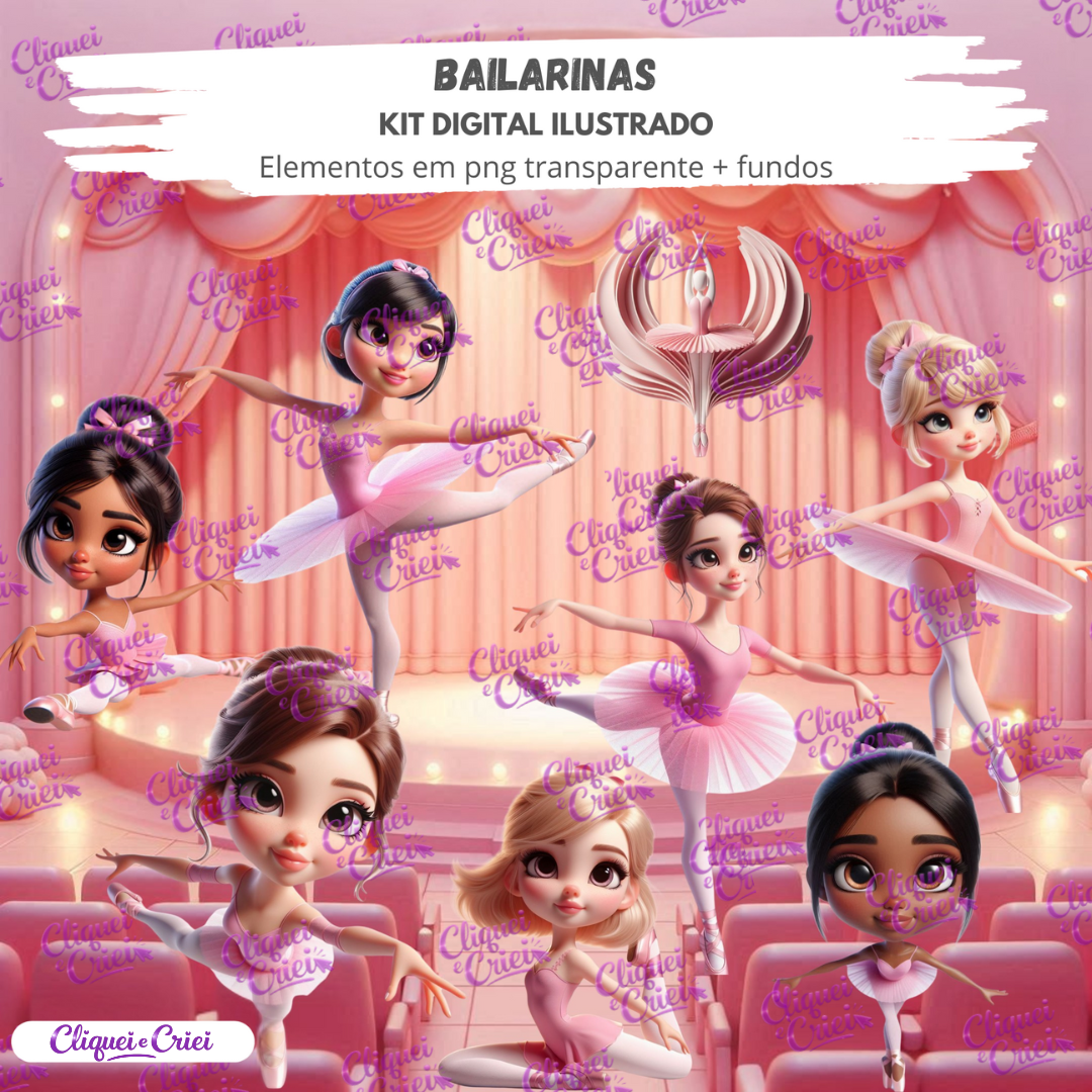 Kit Digital de Ilustrações Bailarina