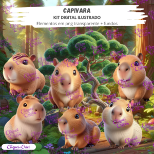 Kit Digital de Ilustrações Capivara